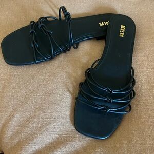 Maeve Knotted Black Strappy Sandals